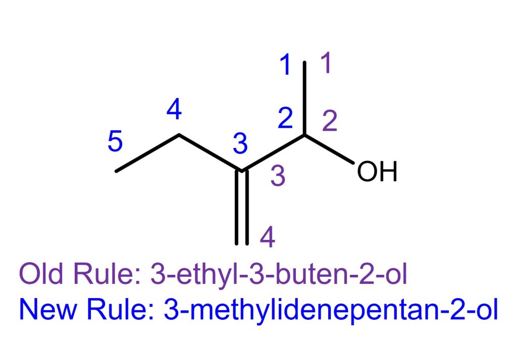 3-methylidenepentan-2-ol, 3-ethyl-3-buten-2-ol Alkene Alkyne Naming Priority IUPAC Nomenclature Organic Chemistry